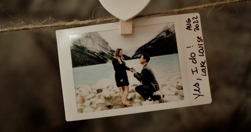 proposal at Lake Louise 20 min from Emerald lake